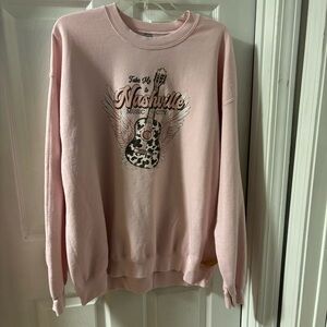 Gildan Pink Nashville Graphic Women's Sweater